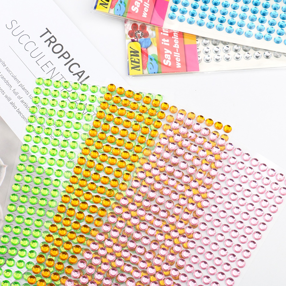 Sticker Đính Đá Bằng Acrylic 6mm Dùng Trang Trí Điện Thoại/ Đồ Thủ Công