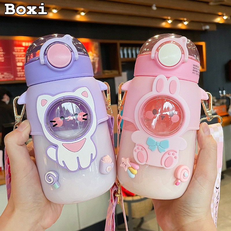 Bình Nước Nhựa 720Ml Họa Tiết Hoạt Hình Dễ Thương Cho Bé