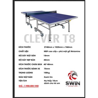 BÀN BÓNG BÀN SWIN CLEVER T8
