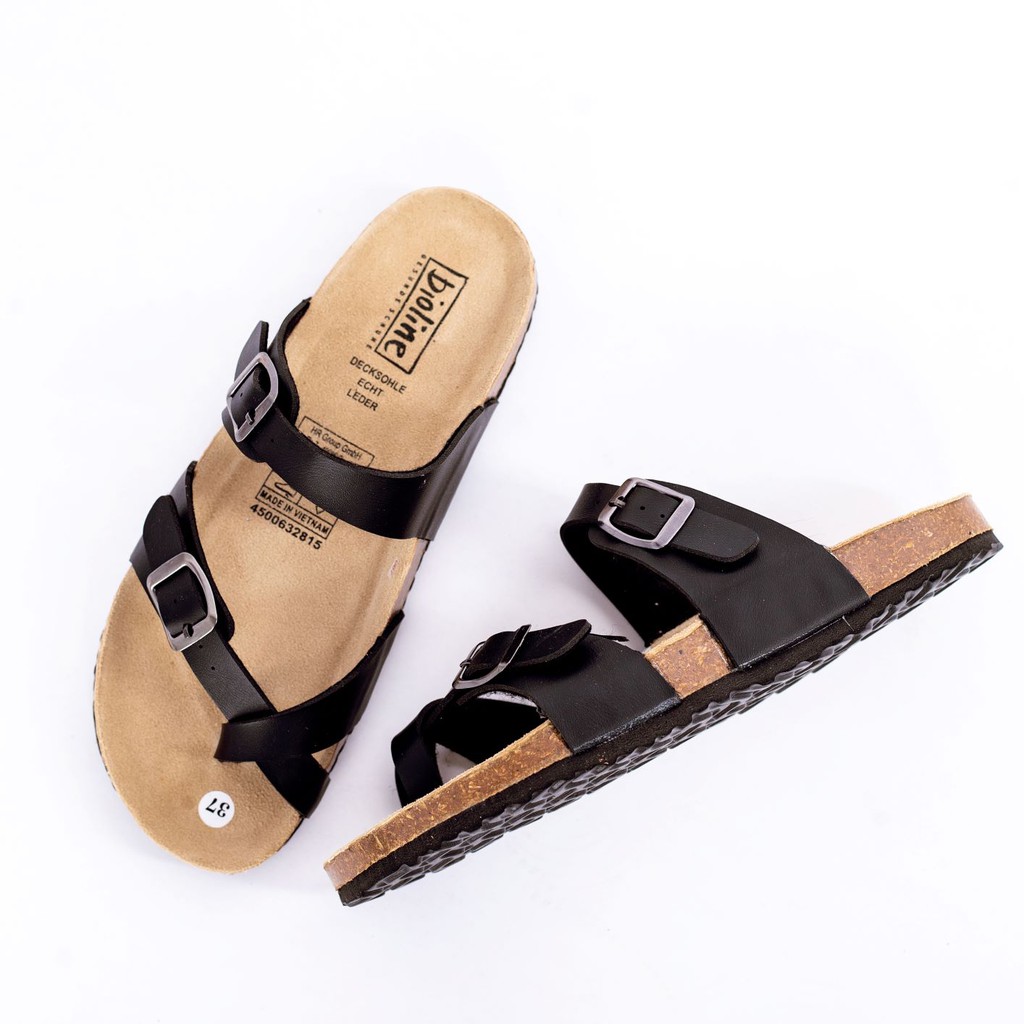 Dép birken vietnam da bò Unisex xuất khẩu châu âu Mã D06