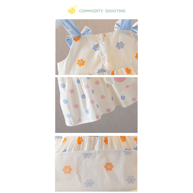 Đầm công chúa IQ Angel từ cotton kèm túi cho bé gái tùy chọn màu sắc