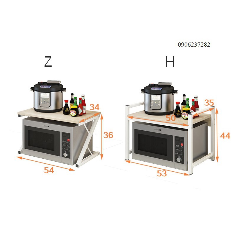 Kệ lò vi sóng - kệ lò nướng chữ H mặt gỗ MDF