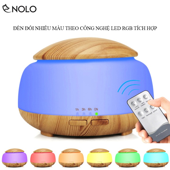 Máy Phun Sương Khuếch Tán Tinh Dầu Nagomi Tích Hợp Đèn Led Chuyển Màu Kèm Remote Điều Khiển Từ Xa Tặng Lọ Tinh Dầu 10ml