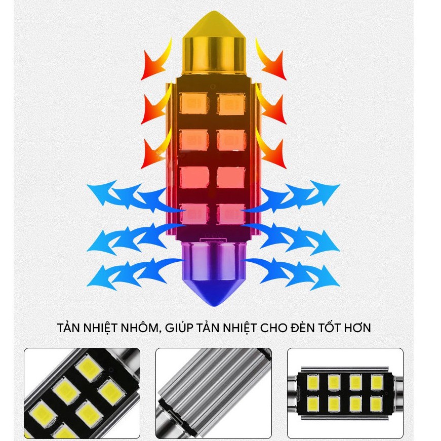 Bóng LED trần, đọc sách, cốp, chip 2835 festoon F2835-8 kích thước 41mm