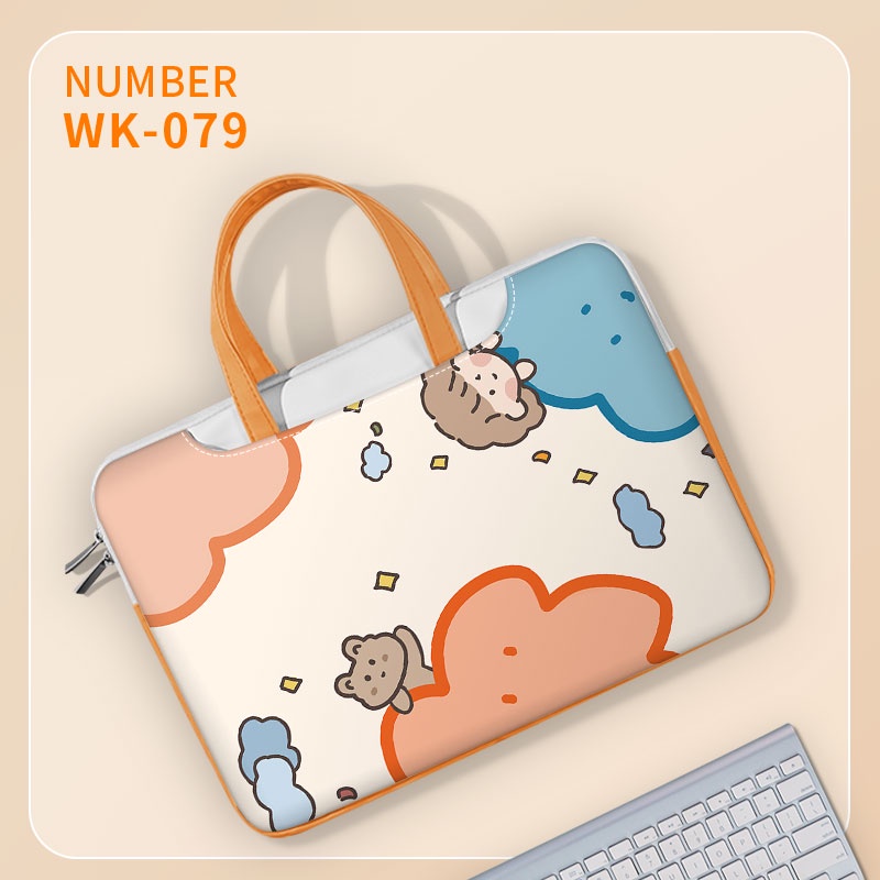 Túi đựng máy tính xách tay màu cam dễ thương 13-17 inch Ba lô Tote Hộp đựng