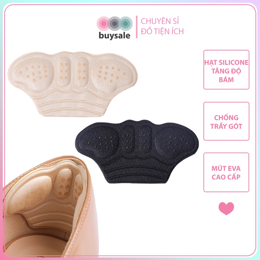 Lót giày bảo vệ gót chân, giảm size chất liệu EVA cao cấp có ép hạt silicone BuySales - BSPK275