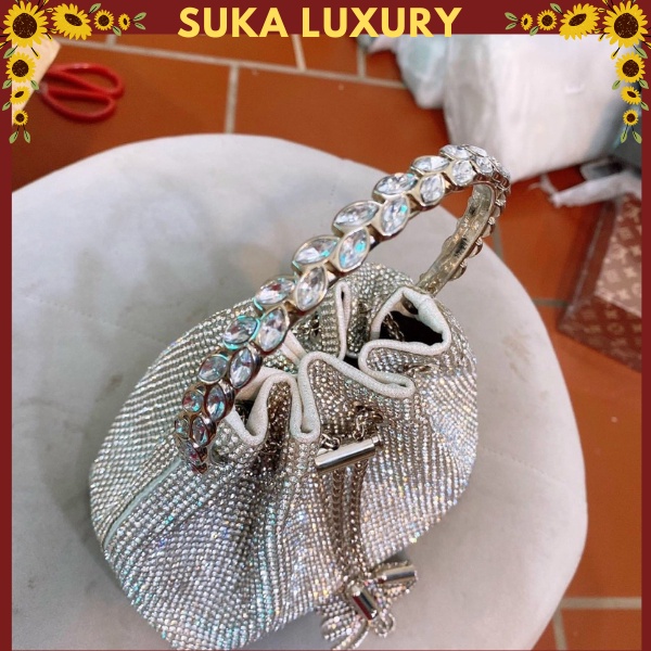 Túi đeo vai đeo chéo đi tiệc , dây rút quai đính đá bing bling siêu hot , ảnh thật shop tự chụp