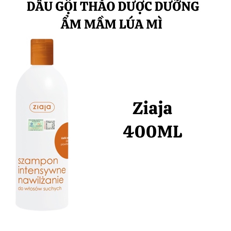 BỘ DẦU GỘI - XẢ THẢO DƯỢC DƯỠNG ẨM MẦM LÚA MÌ ZIAJA 400ML