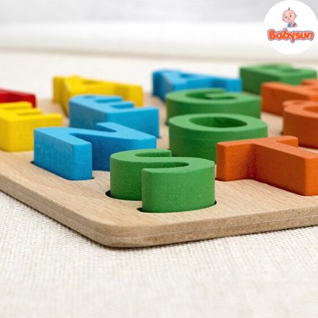 Bảng chữ cái và số 3D bằng gỗ giúp bé phát triển tư duy, đồ chơi giáo dục cho bé