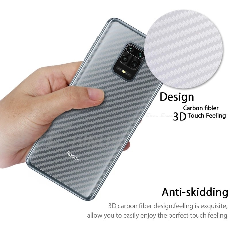Ốp Điện Thoại Mặt Kính Cường Lực Họa Tiết Sợi Carbon Cho Nokia X6 Xiaomi Redmi Note 9