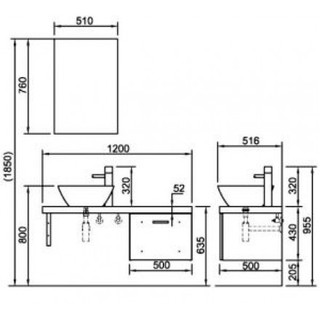 Bộ tủ chậu Inax CB1206-5QF-B
