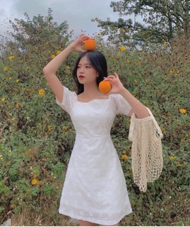Đầm Trắng Hoa Cúc