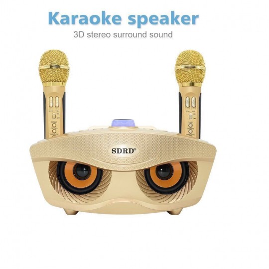 Loa Karaoke Bluetooth SD-306 Kiểu Dáng Cú Mèo Độc, Lạ, Tặng Kèm 2 Micro Bảo hành: 3 Tháng
