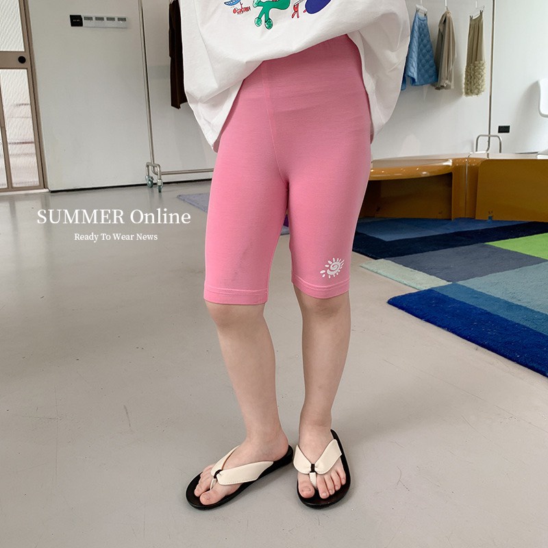 Quần legging short hoạ tiết mặt trời chất thun cotton cho bé Q799