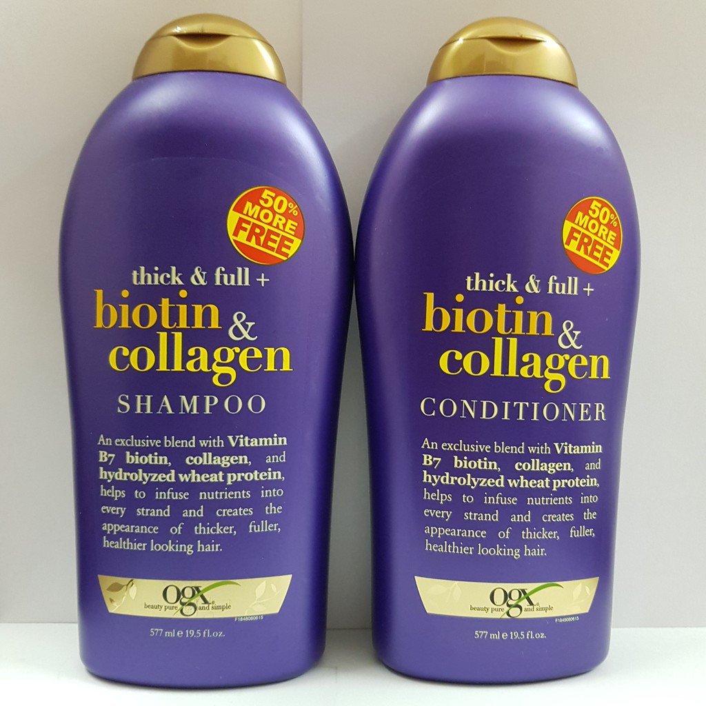 ( Biotin Collagen ) Cặp Dầu Gội Biotin Collagen Chống Rụng Tóc Và Mọc Tóc Nhanh, Hương Thơm Dịu, 577ml 💖