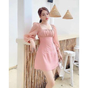 Đầm voan hồng sang chảnh