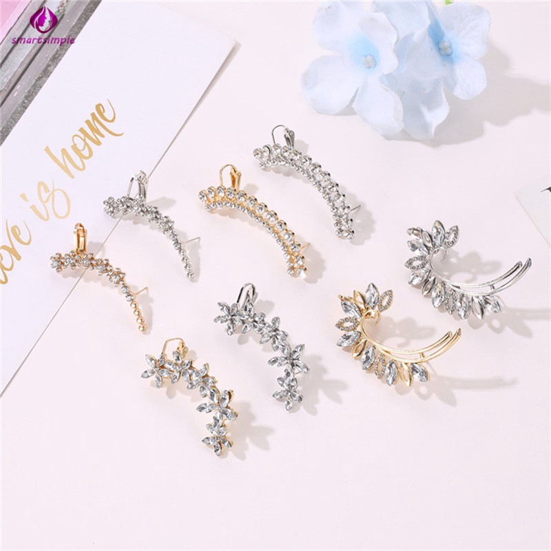 Khuyên kẹp vành tai đính đá tùy chọn kiểu dáng