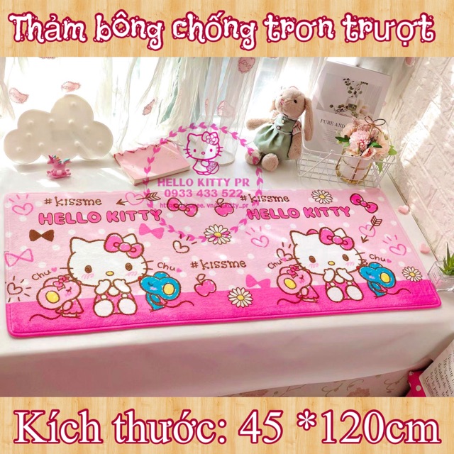 Thảm bông chống trơn trượt Hello Kitty