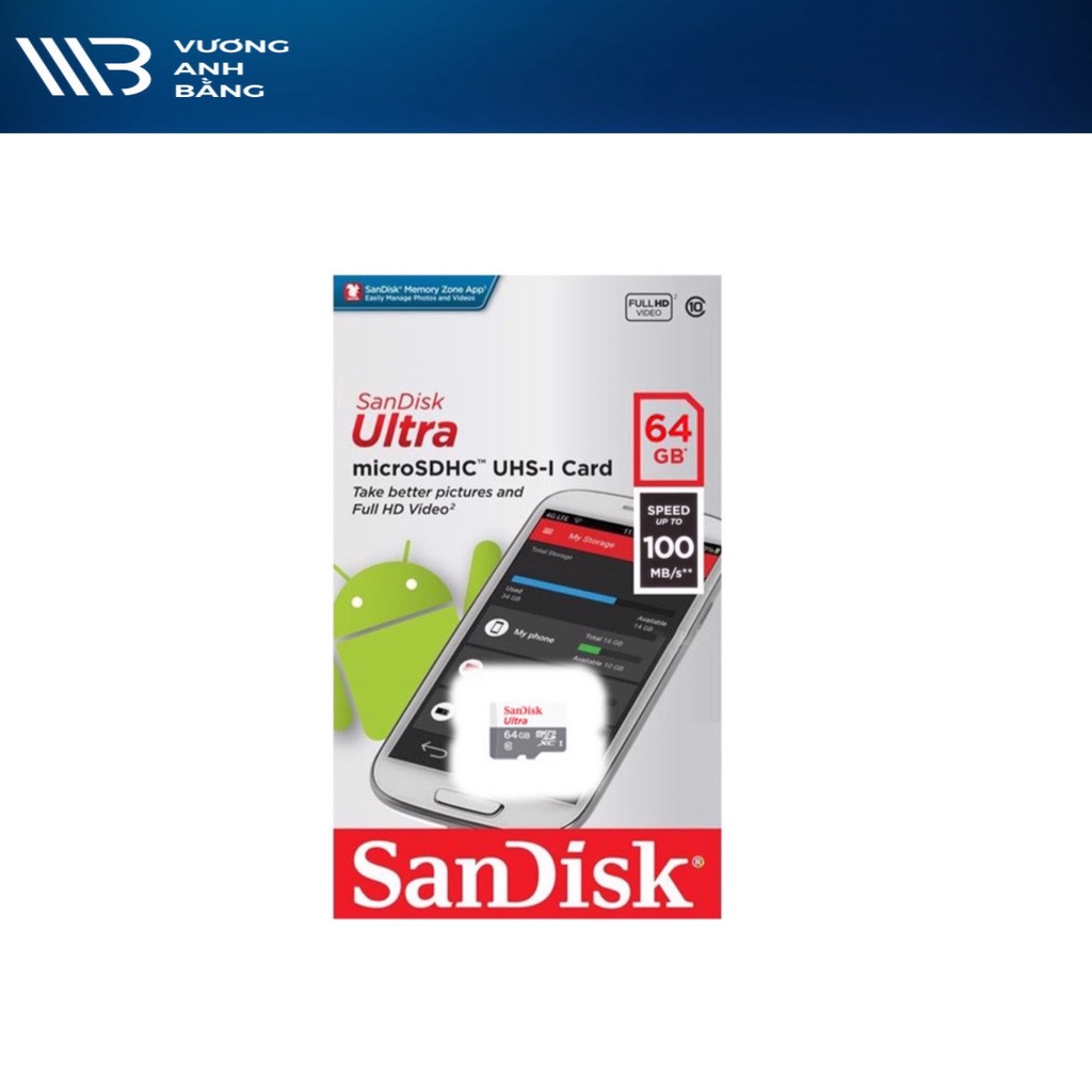 Thẻ nhớ microSD Sandisk 32GB 64GB 128GB upto 100MB/s