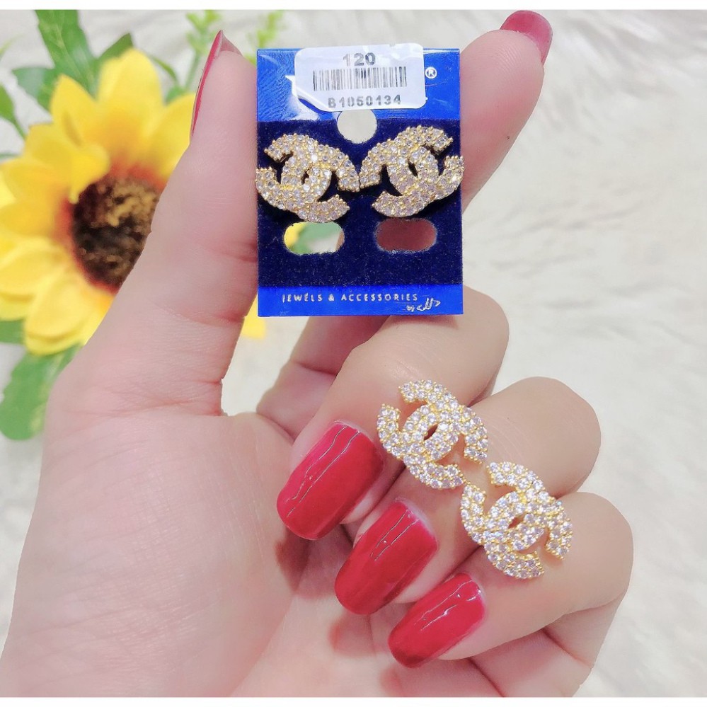 Đôi Bông Tai Nữ Chữ X Mạ Vàng 18K - 0341807- Đi Tiệc Rất Sang - Mang Đi Chơi, Đi Tiệc Rất Sang