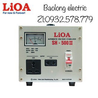 ỔN ÁP LIOA SH 500 0.5KVA,BIẾN THẾ 220V XUỐNG 110V LIOA DẢI ĐIỆN 150V-250V