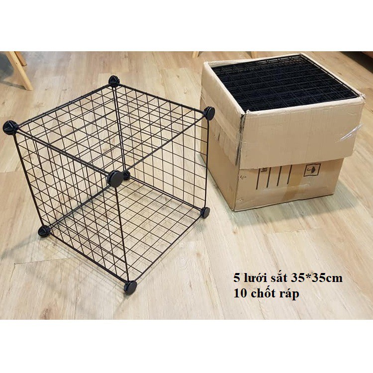 (SALE) TỦ LƯỚI LẮP GHÉP BẰNG LƯỚI SẮT SƠN TĨNH ĐIỆN PHỐI NHỰA MÀU ĐEN