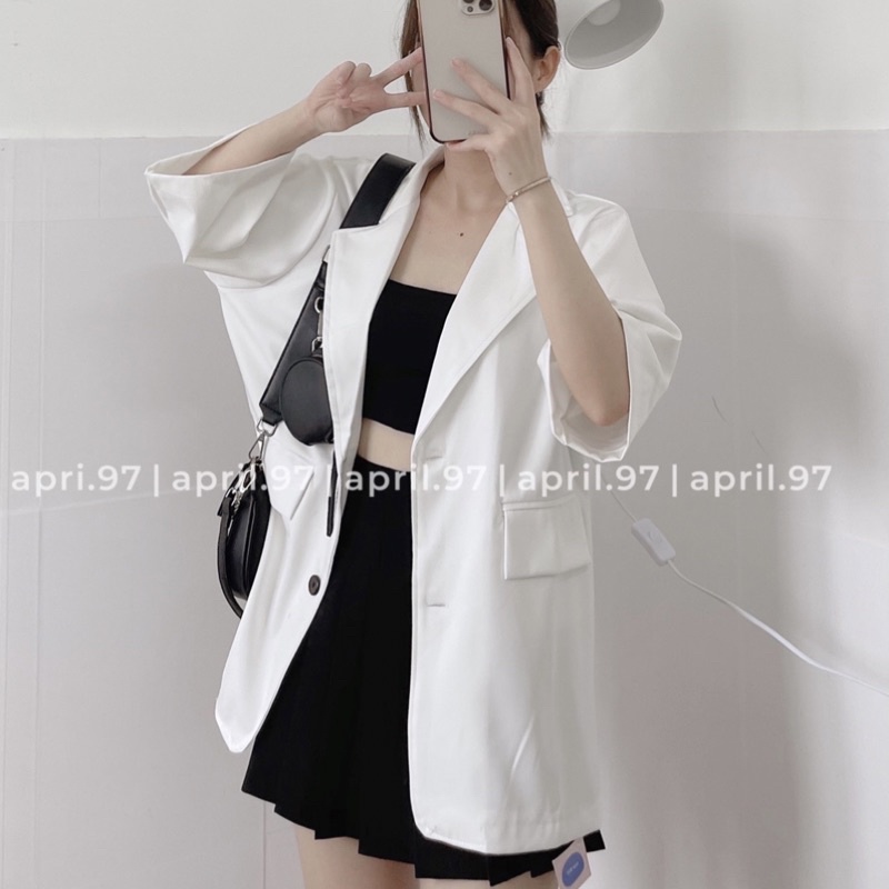 Áo vest blazer tay ngắn (ảnh thật/ có sẵn)