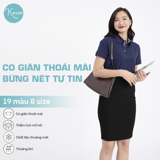 Áo thun nữ cổ trụ size thường - Màu xanh navy