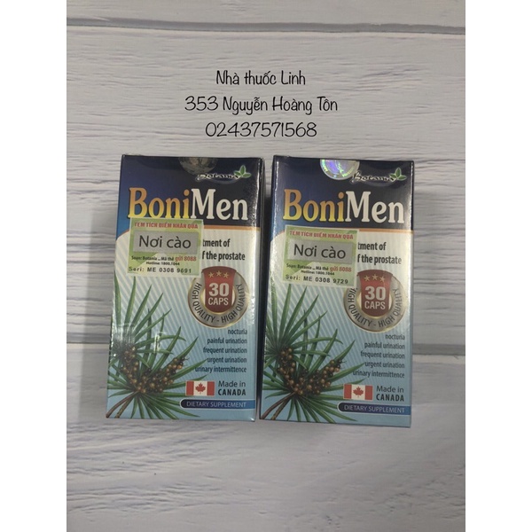 BoniMen ( lọ 30 viên) - giảm tiểu đêm tiểu buốt, hỗ trợ điều trị tuyến tiền liệt