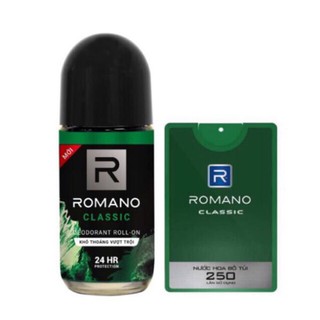 Combo lăn khử mùi Romano 50ml + nước hoa 18ml