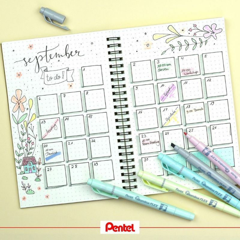 Bút Dạ Quang 2 Đầu Pentel Màu Pastel SLW11P Pentel Pastel Highlighter