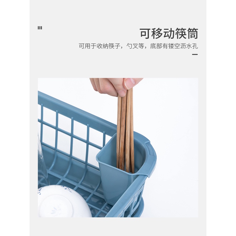 (Bán Buôn Sỉ) Rổ úp bát đĩa có khay hứng nước và ống cắm đũa T2