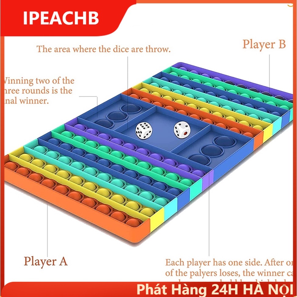 Pop It Bàn Cờ Pop It kèm xúc xắc vui nhộn cho bé yêu-Đồ chơi giải trí thông minh, giảm căng thẳng hiệu quả