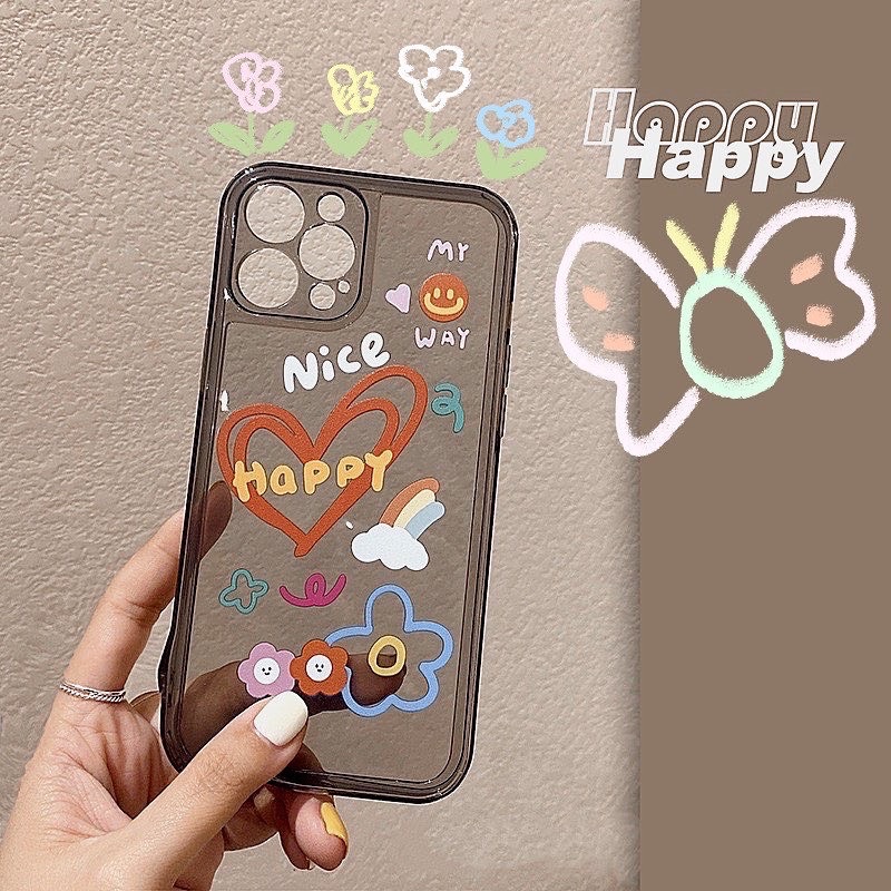 Ốp Điện Thoại Nhựa Trong Đen Tim - CAS2225