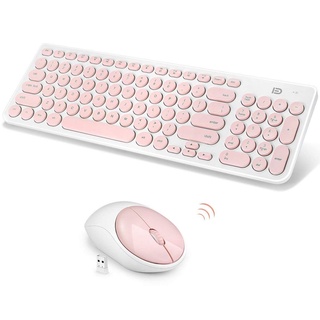 Bộ Bàn Phím Và Chuột Không Dây Màu Hồng Fd Ik6630 2.4ghz