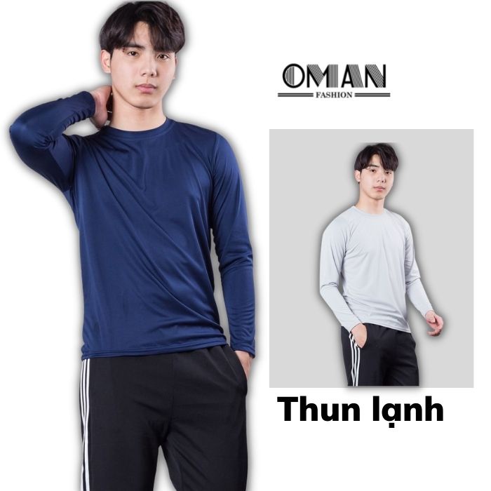 Áo thun nam dài tay - Áo giữ nhiệt cổ tròn mặc thu đông dáng ôm - OMAN AG040