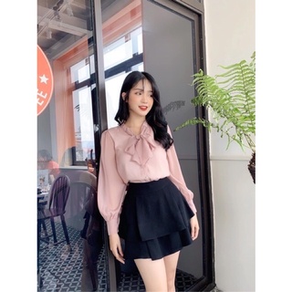 Chân váy ngắn xếp ly  2 tầng   kiểu xòe  vải dày mềmmã 6316