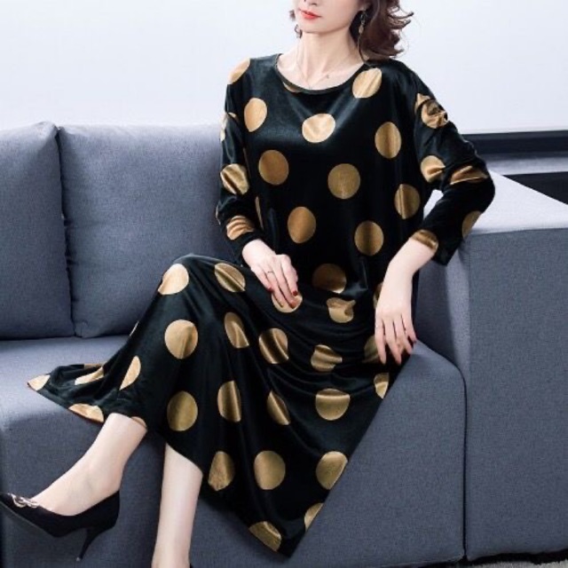 Váy đầm nhung trung niên nữ