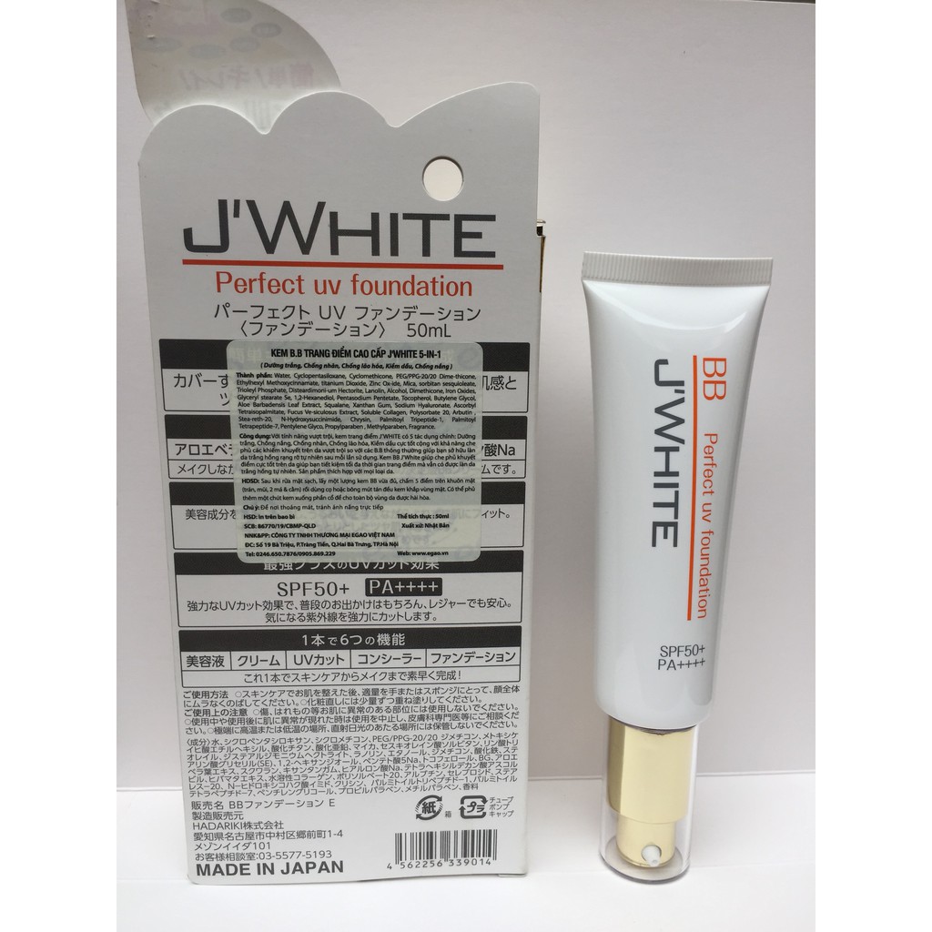 Kem B.B Trang Điểm Cao Cấp J'WHITE  5 IN 1 Nhật Bản 50ML | BigBuy360 - bigbuy360.vn