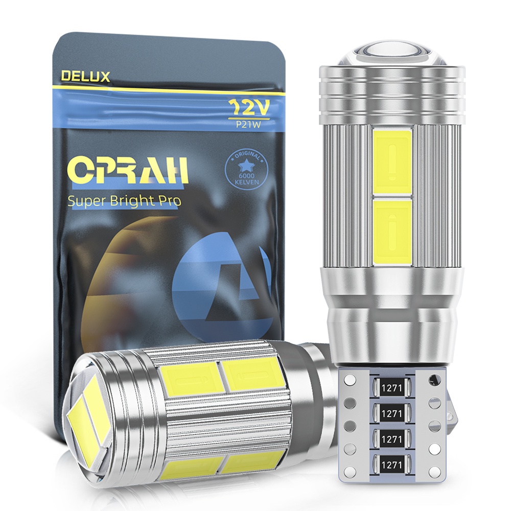 Set 2 Đèn LED T10 5630 10SMD Ánh Sáng Trắng Cho Xe Ô Tô