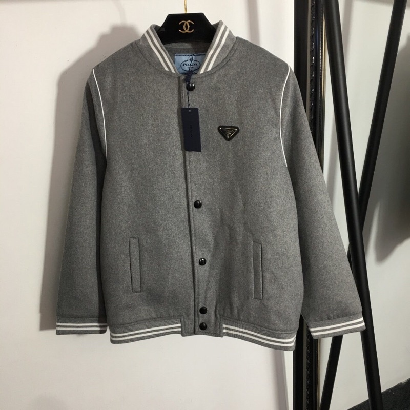 Áo khoác dạ cổ đứng thời trang cho nữ mẫu mới thương hiệu Prada cao cấp