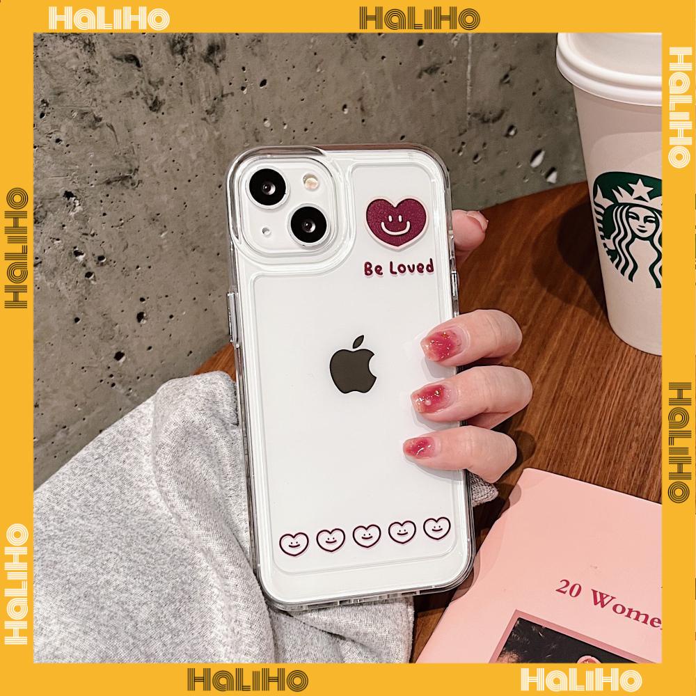 Ốp điện thoại TPU dẻo trong suốt mạ hình trái tim mặt cười thích hợp cho iPhone 13 Pro Max 12 Pro Max 11 7 Plus