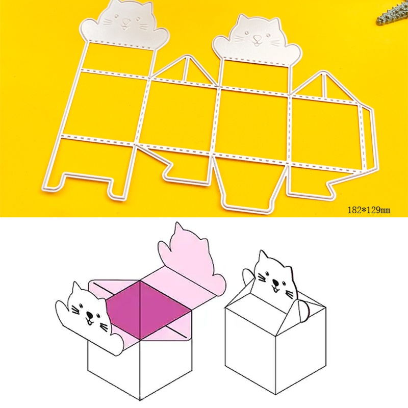 Khuôn Cắt Giấy Kim Loại Hình Mèo 3D Dễ Thương