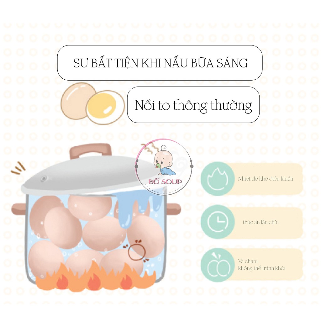 Nồi Hấp Mini 2 Tầng Bear Có Chế Độ Tự Ngắt, Nồi Dùng Cho Bé Ăn Dặm BLW