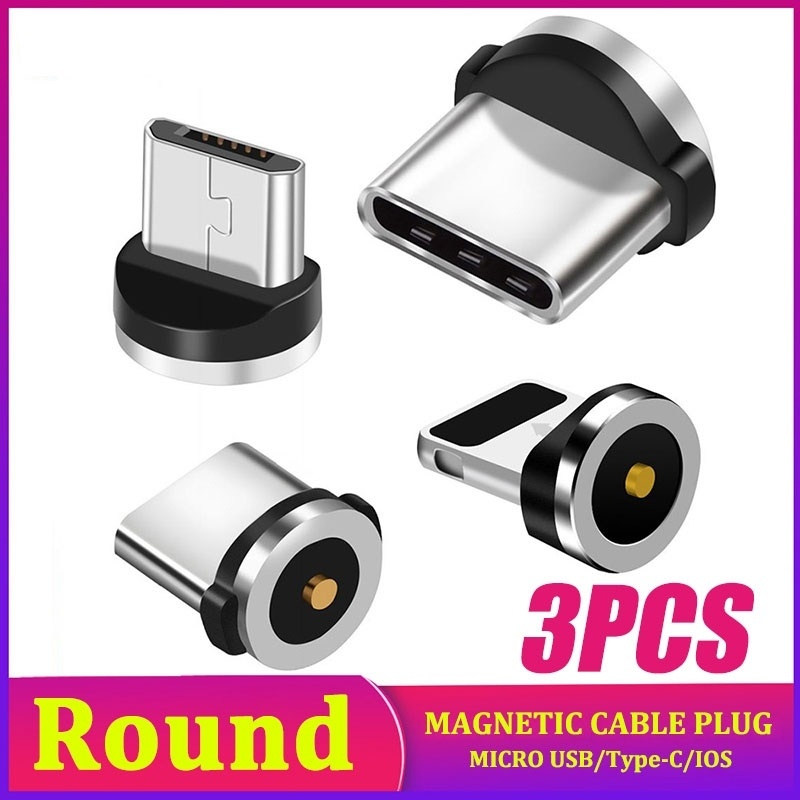 Đầu cắm nam châm tròn micro USB type C Aresko chống bụi cho điện thoại