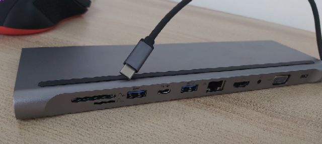 Hub USB Type-C đa chức năng HDMI/ VGA/ RJ45/ PD/ USB/ TF/ SD - UTH111160