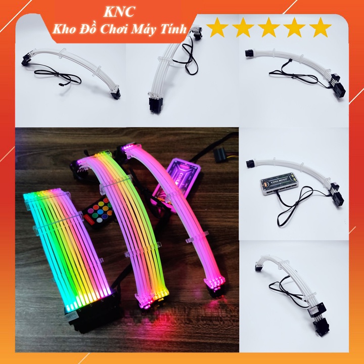 Dây Nguồn Nối Dài 8pin Led RGB Đồng Bộ Mainboard, Đồng Bộ Hub Coolmoon RGB, hàng Ambino