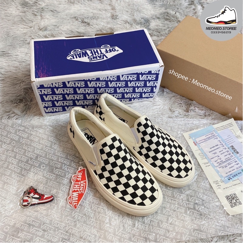 Giày Vans vault caro lười hàng 1:1  chất lượng [ full box + free ship ]