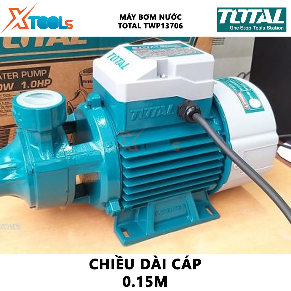 Máy bơm nước Total TWP13706 | máy bơm nước dùng công suất 370W, motor 100% dây đồng, độ hút tối đa 8m[XSAFE][XTOOLS]