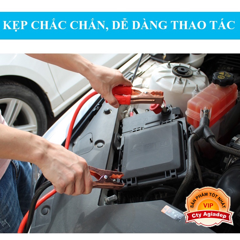 Dây nối bình ắc quy, cứu hộ khẩn cấp hàng xịn lõi đồng, kẹp đồng AGIADEP